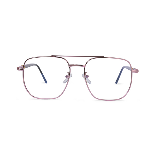 essntl Series Zero Power Blue Light Filter Lenses, Anti Glare Computer Glasses | Photochromic Lenses & 100% UV400 Protected (Pink)