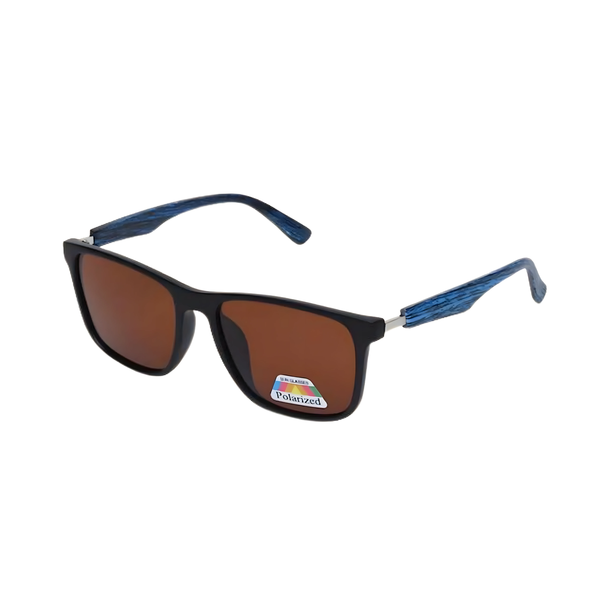 Klassic Series Rectangle Polarized & UV Protected Sunglasses Blue Frame & Brown Lenses