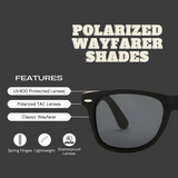 Klassic Series Polarized Wayfarer Sunglasses For Men & Women - (Grey & Blue Mirrored Lenses)