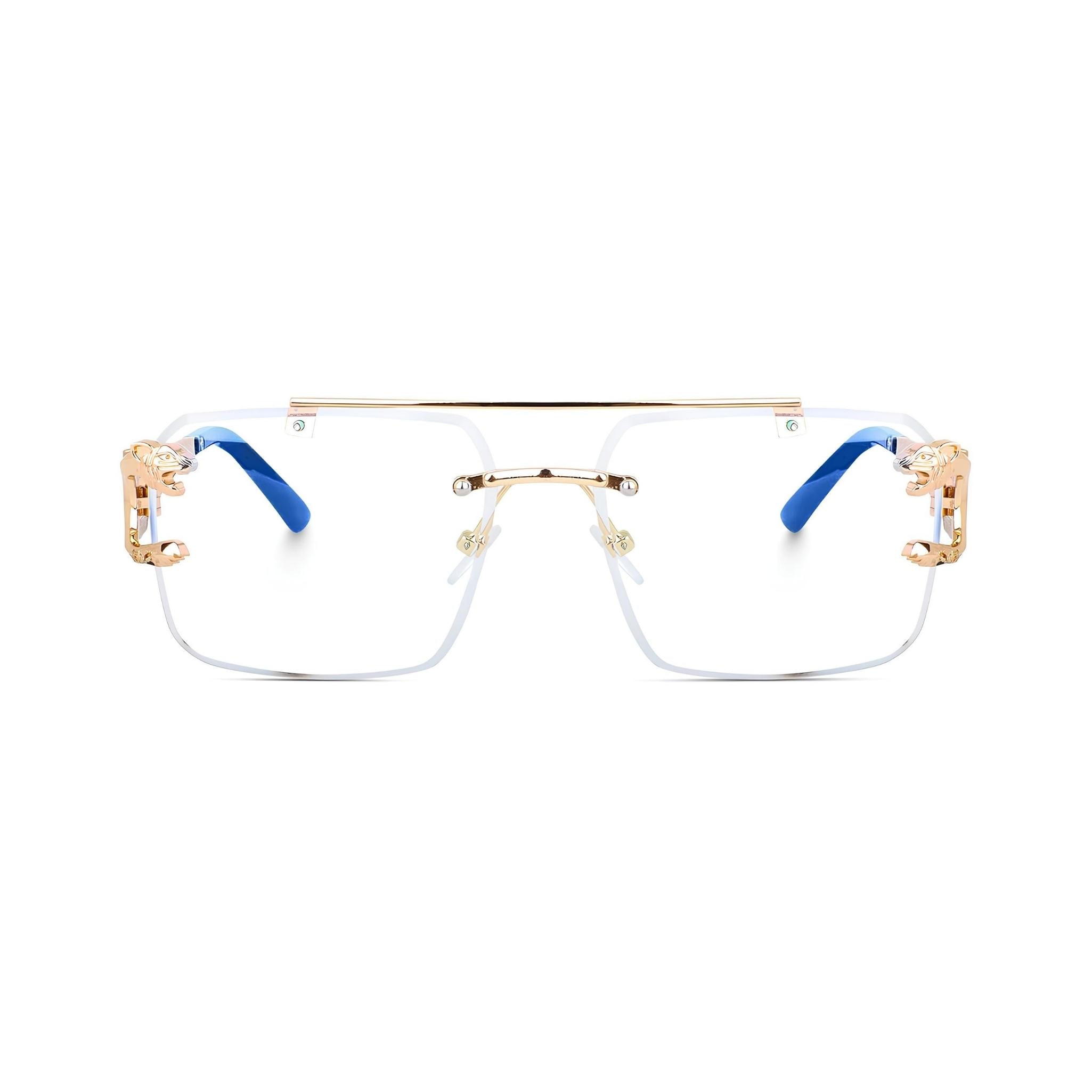 HautRim Series Rimless Square Unisex Computer Glasses (Zero Power)