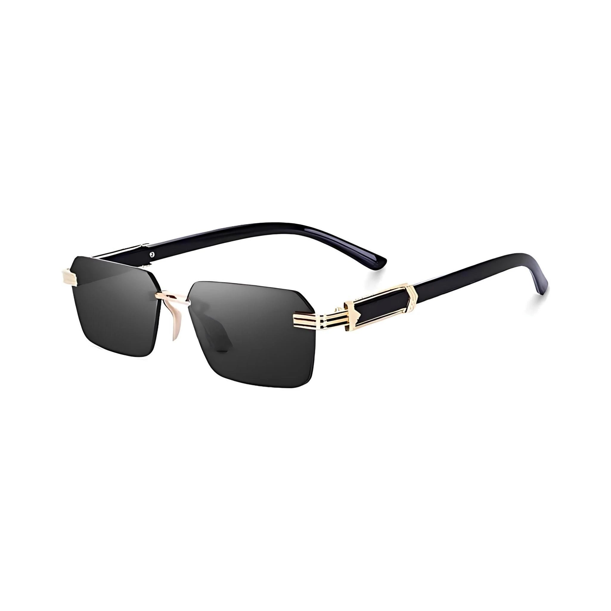 HautRim Series Rectangular Sunglasses For Men & Women - Black