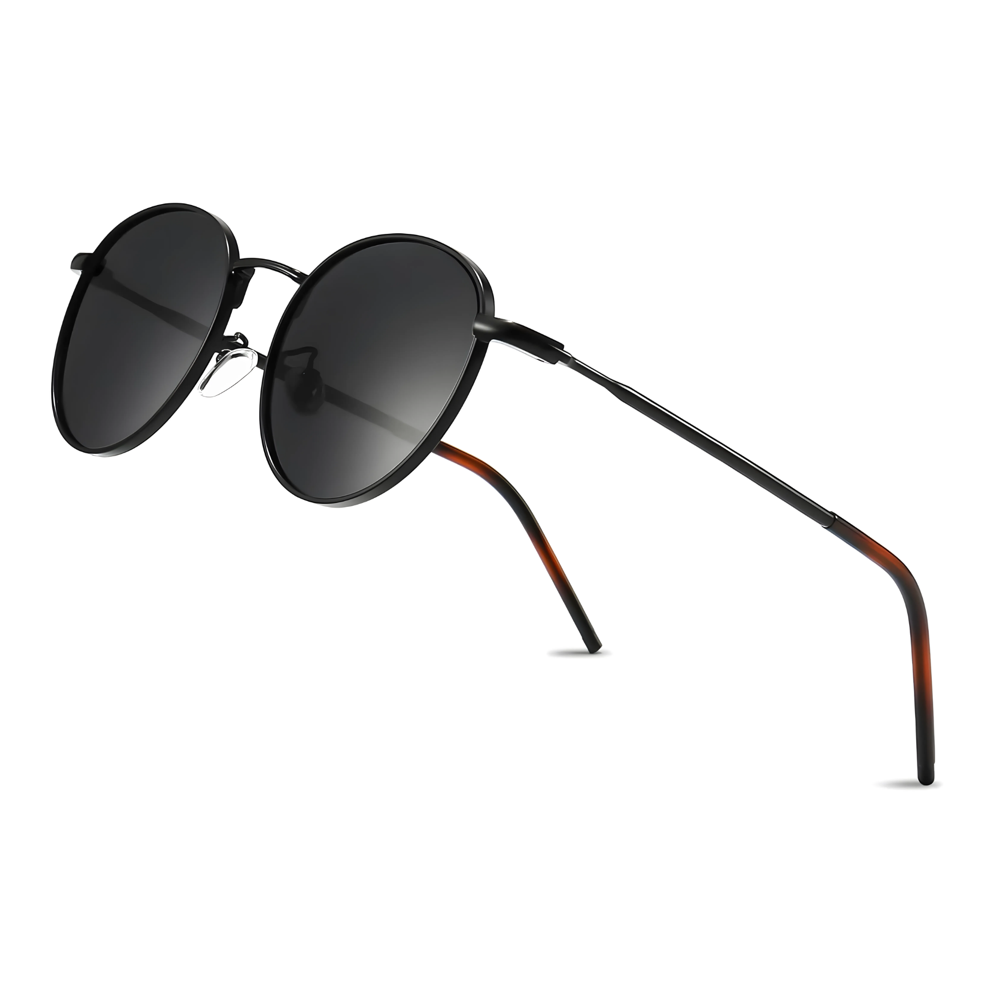 essntl series Vintage Round Sunglasses For Men & Women Black