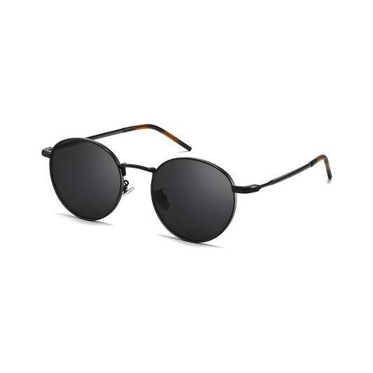 essntl series Vintage Round Sunglasses For Men & Women Black