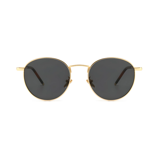 essntl series Vintage Round Sunglasses For Men & Women Gold Black