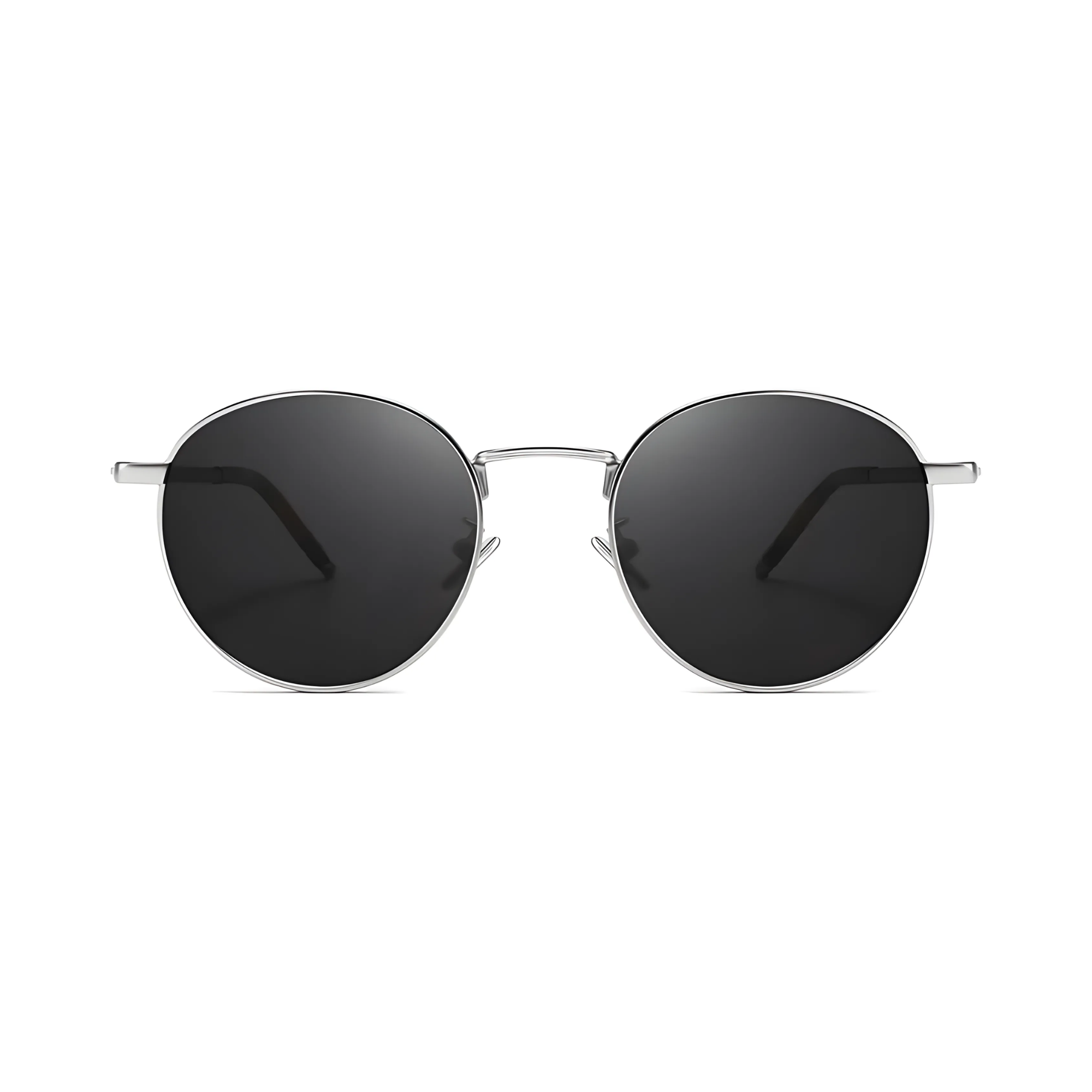 essntl series Vintage Round Sunglasses For Men & Women Silver Black