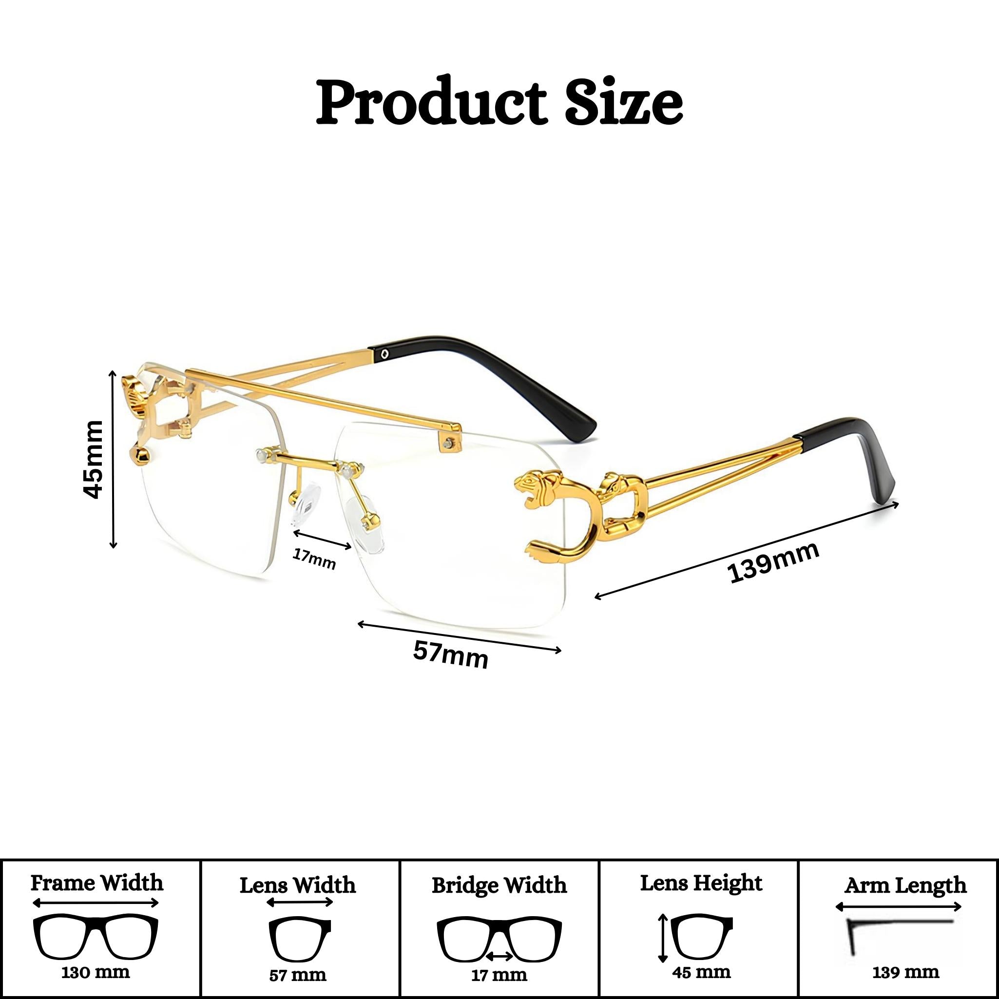 Computer Glasses Rimlessr Frame 4Flaunt HautRim Series Rimless Square Computer Glasses