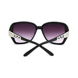 Royal Series Oval Oversized Sunglasses For Women - Black