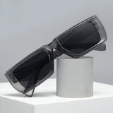 Futuristic Series Street Wear Y2K Rectangle Sunglasses - Slate Grey